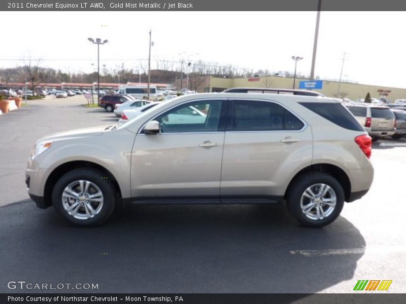 Gold Mist Metallic / Jet Black 2011 Chevrolet Equinox LT AWD