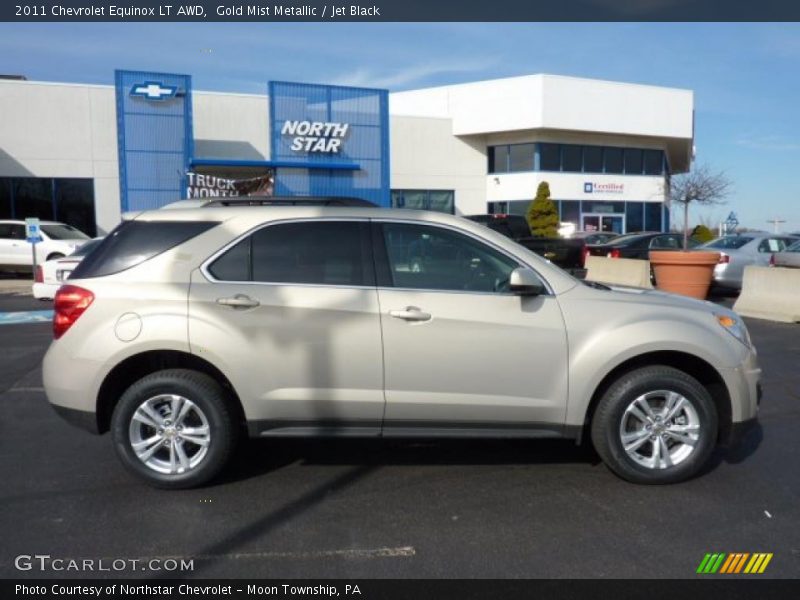 Gold Mist Metallic / Jet Black 2011 Chevrolet Equinox LT AWD