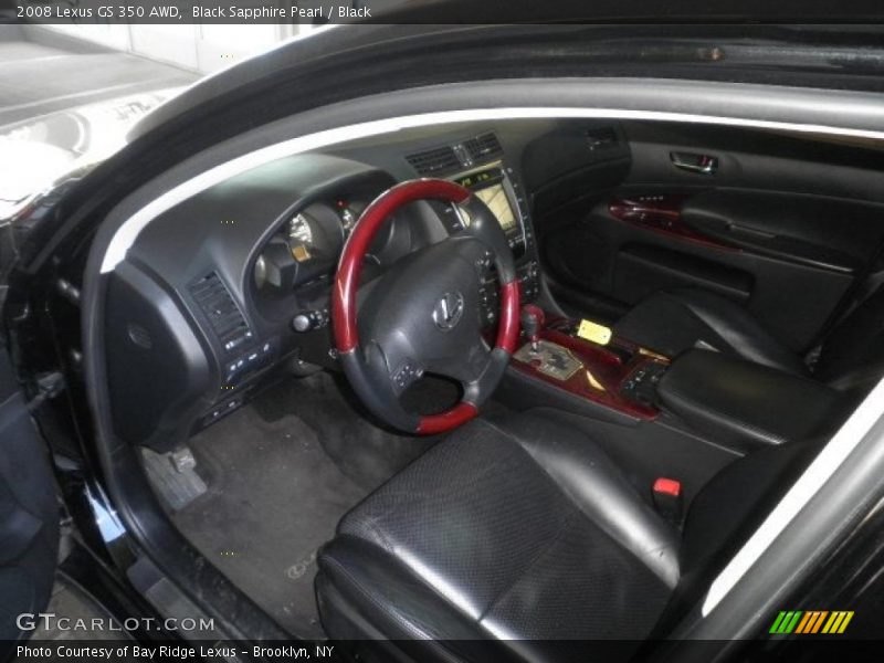 Black Sapphire Pearl / Black 2008 Lexus GS 350 AWD