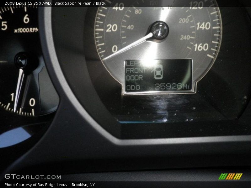 Black Sapphire Pearl / Black 2008 Lexus GS 350 AWD