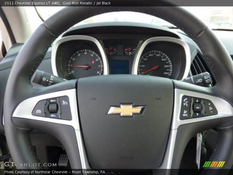Gold Mist Metallic / Jet Black 2011 Chevrolet Equinox LT AWD