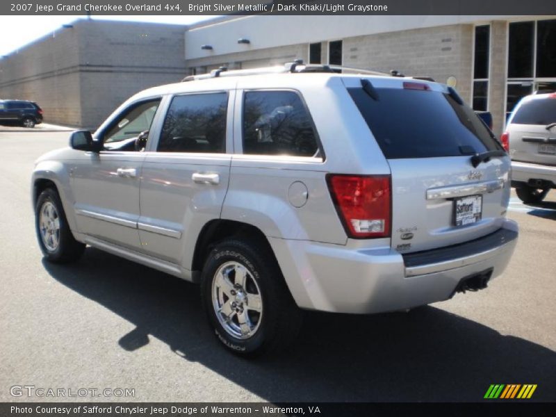 Bright Silver Metallic / Dark Khaki/Light Graystone 2007 Jeep Grand Cherokee Overland 4x4