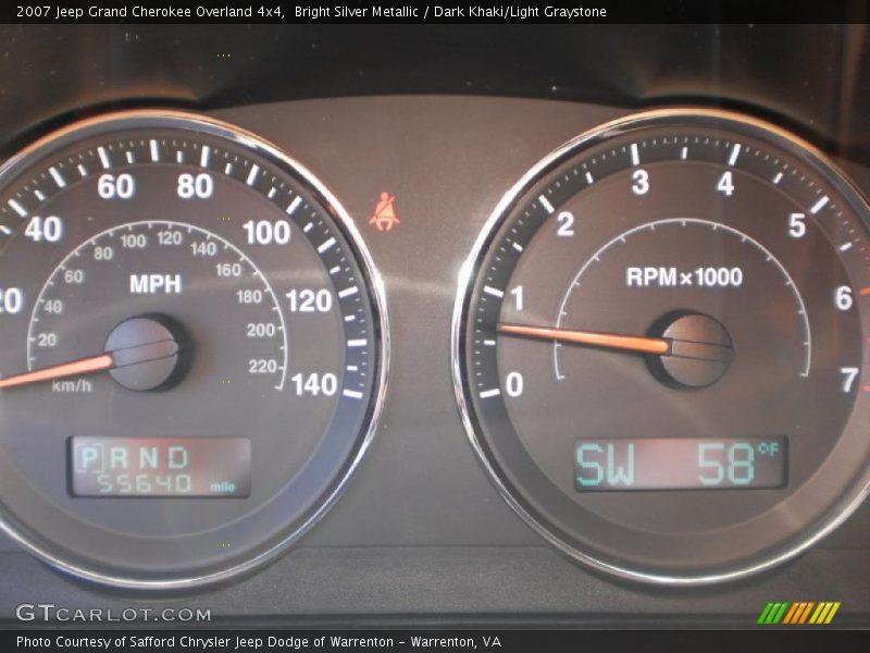 Bright Silver Metallic / Dark Khaki/Light Graystone 2007 Jeep Grand Cherokee Overland 4x4
