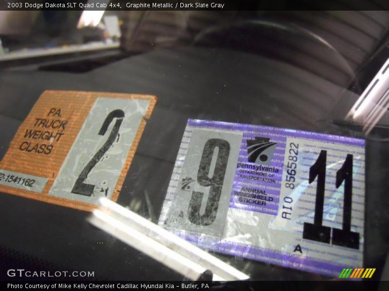 Graphite Metallic / Dark Slate Gray 2003 Dodge Dakota SLT Quad Cab 4x4