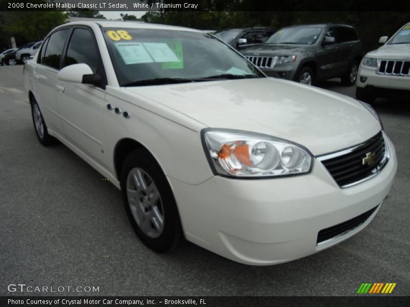 White / Titanium Gray 2008 Chevrolet Malibu Classic LT Sedan
