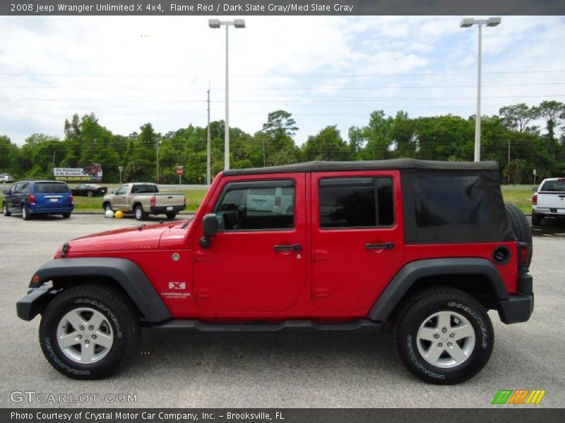 Flame Red / Dark Slate Gray/Med Slate Gray 2008 Jeep Wrangler Unlimited X 4x4