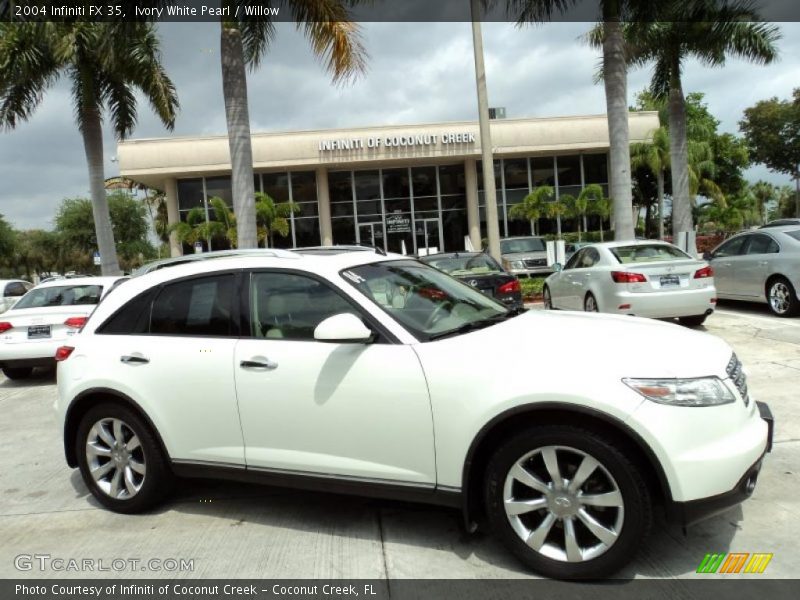 Ivory White Pearl / Willow 2004 Infiniti FX 35