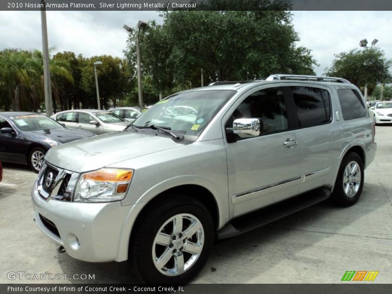 Silver Lightning Metallic / Charcoal 2010 Nissan Armada Platinum