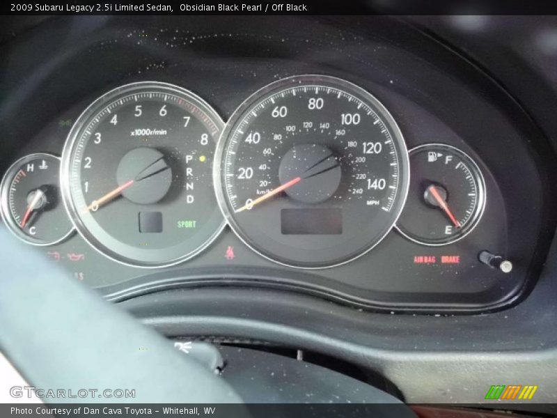 Obsidian Black Pearl / Off Black 2009 Subaru Legacy 2.5i Limited Sedan