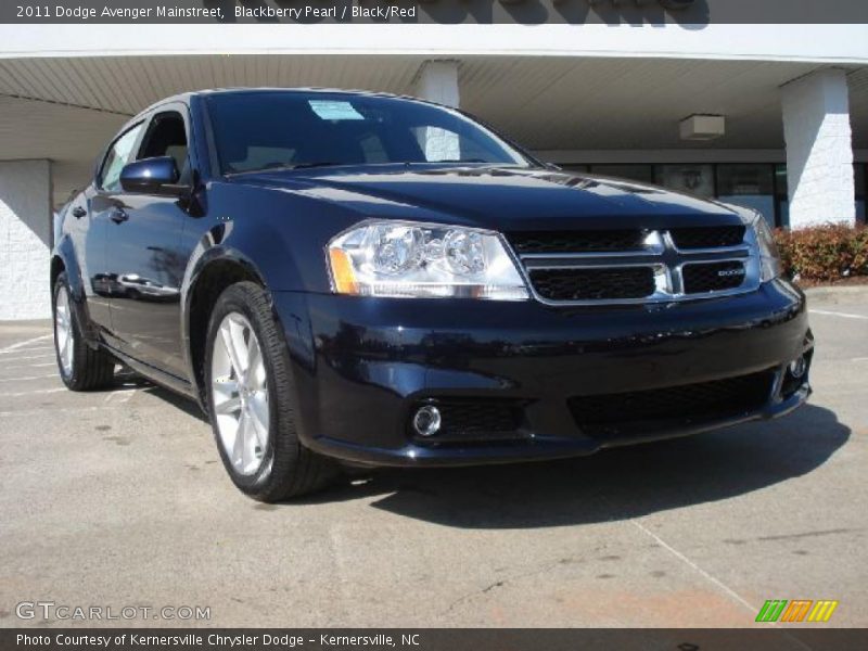 Blackberry Pearl / Black/Red 2011 Dodge Avenger Mainstreet
