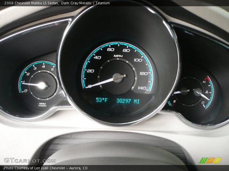 Dark Gray Metallic / Titanium 2009 Chevrolet Malibu LS Sedan