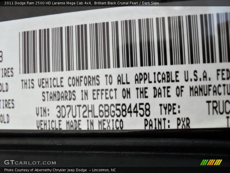 Brilliant Black Crystal Pearl / Dark Slate 2011 Dodge Ram 2500 HD Laramie Mega Cab 4x4