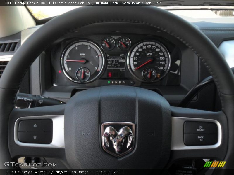 Brilliant Black Crystal Pearl / Dark Slate 2011 Dodge Ram 2500 HD Laramie Mega Cab 4x4