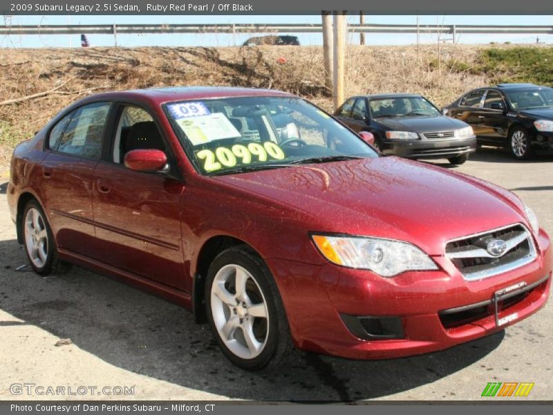 Ruby Red Pearl / Off Black 2009 Subaru Legacy 2.5i Sedan