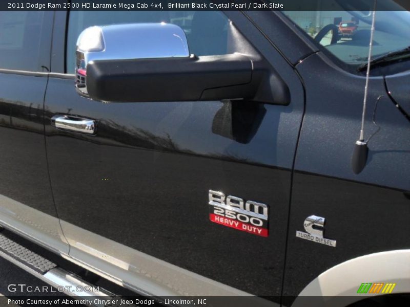 Brilliant Black Crystal Pearl / Dark Slate 2011 Dodge Ram 2500 HD Laramie Mega Cab 4x4