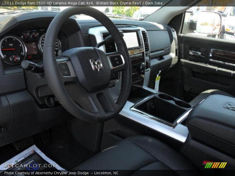 Brilliant Black Crystal Pearl / Dark Slate 2011 Dodge Ram 2500 HD Laramie Mega Cab 4x4