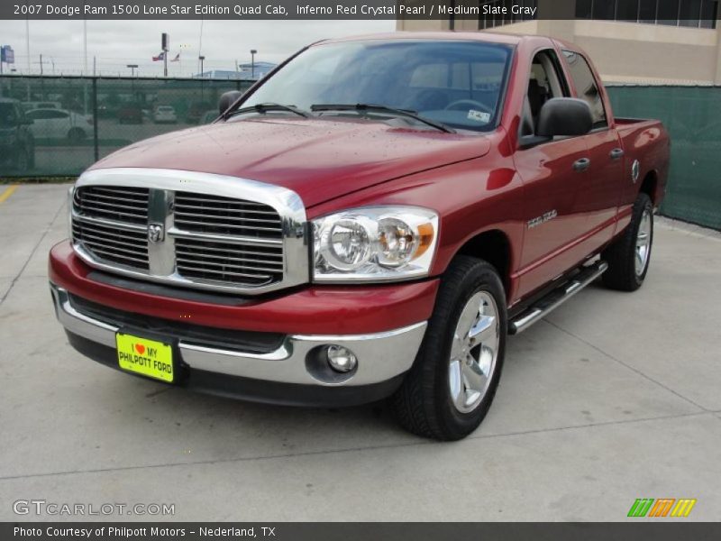 Inferno Red Crystal Pearl / Medium Slate Gray 2007 Dodge Ram 1500 Lone Star Edition Quad Cab