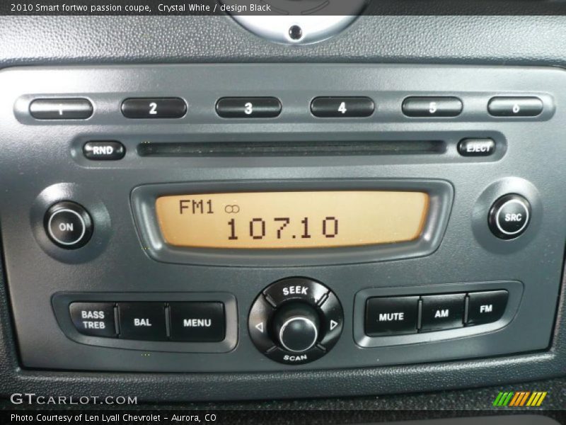 Controls of 2010 fortwo passion coupe