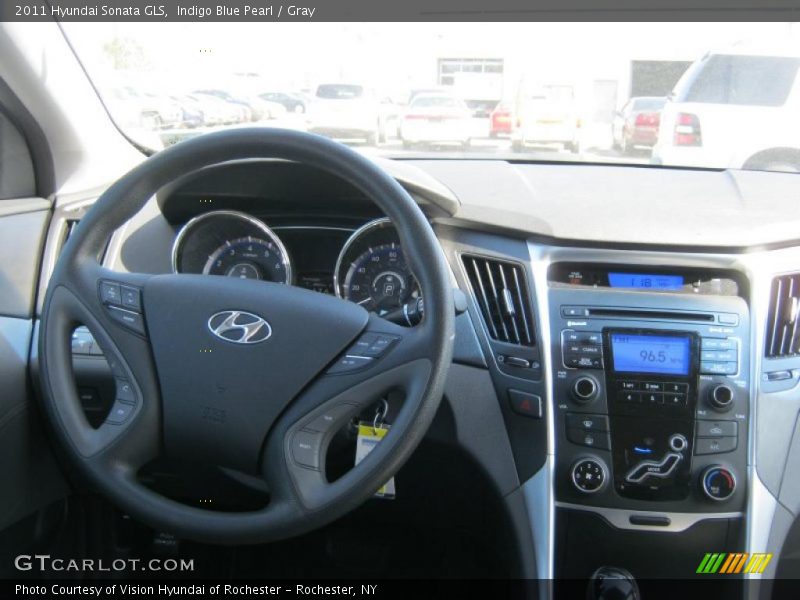 Indigo Blue Pearl / Gray 2011 Hyundai Sonata GLS