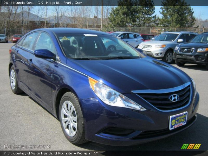 Indigo Blue Pearl / Gray 2011 Hyundai Sonata GLS