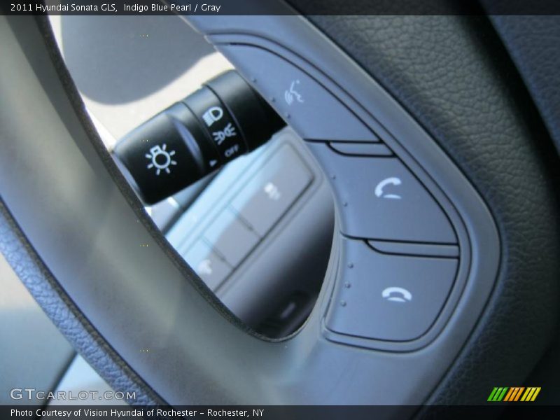 Indigo Blue Pearl / Gray 2011 Hyundai Sonata GLS