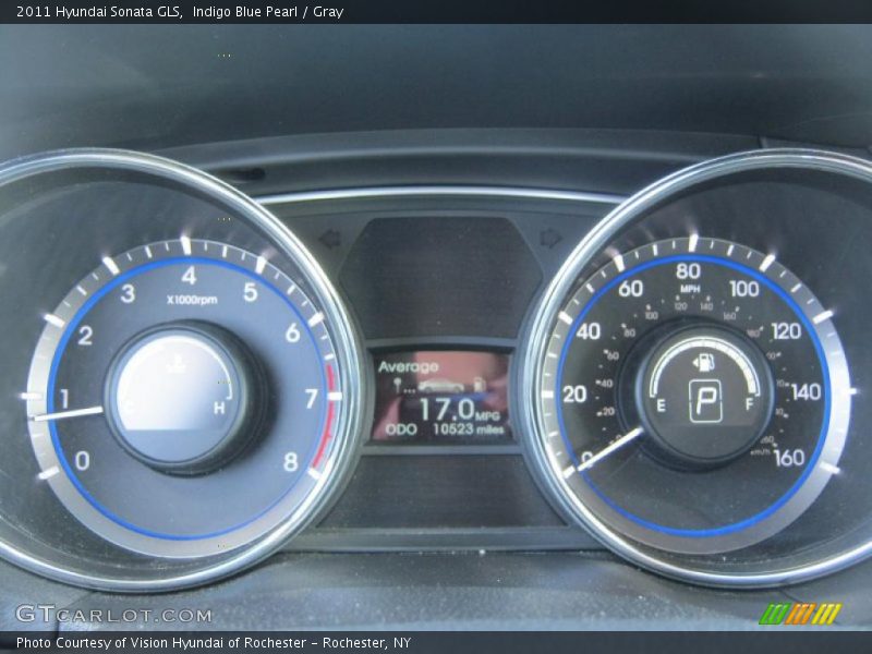 Indigo Blue Pearl / Gray 2011 Hyundai Sonata GLS