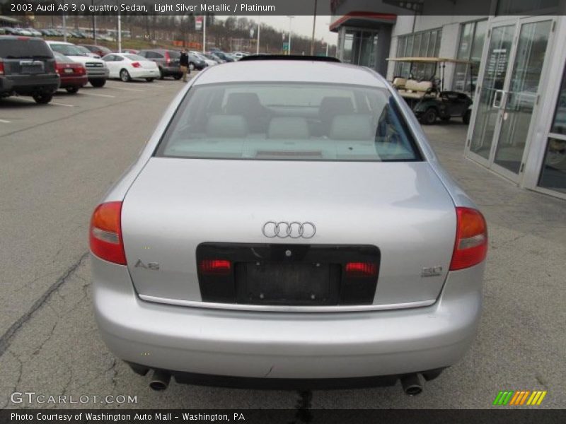 Light Silver Metallic / Platinum 2003 Audi A6 3.0 quattro Sedan