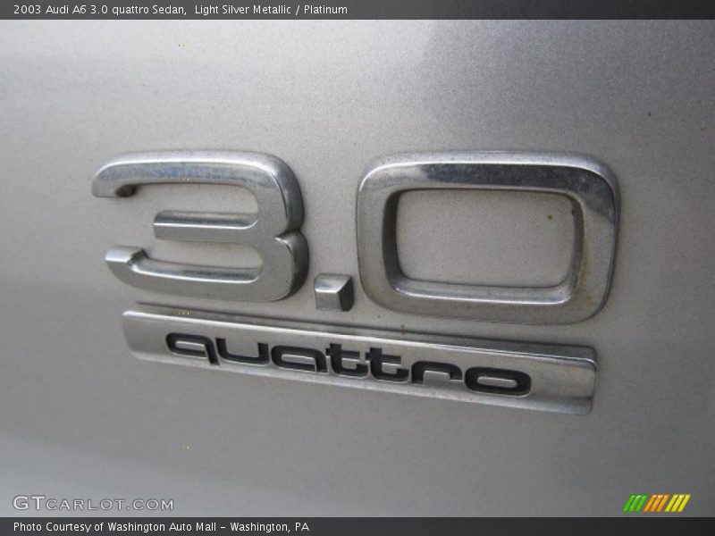 Light Silver Metallic / Platinum 2003 Audi A6 3.0 quattro Sedan