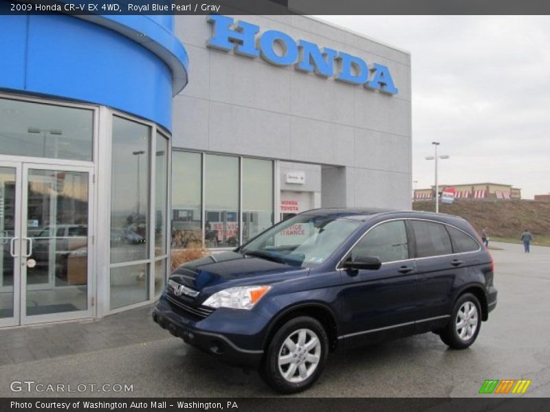 Royal Blue Pearl / Gray 2009 Honda CR-V EX 4WD