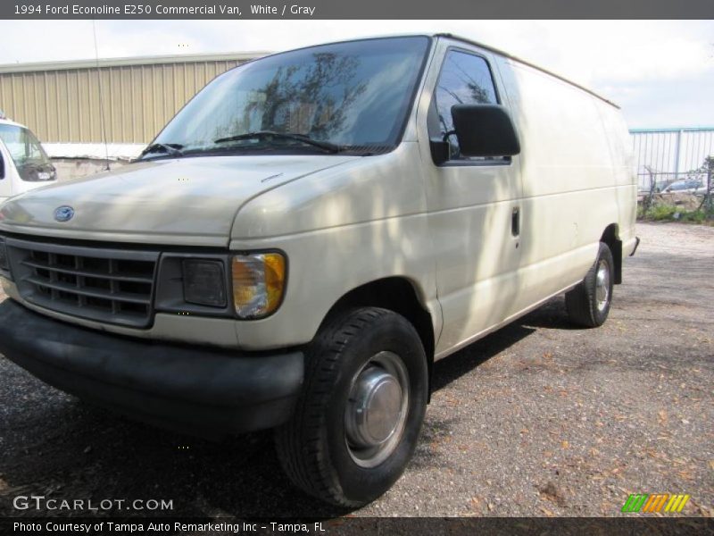 White / Gray 1994 Ford Econoline E250 Commercial Van