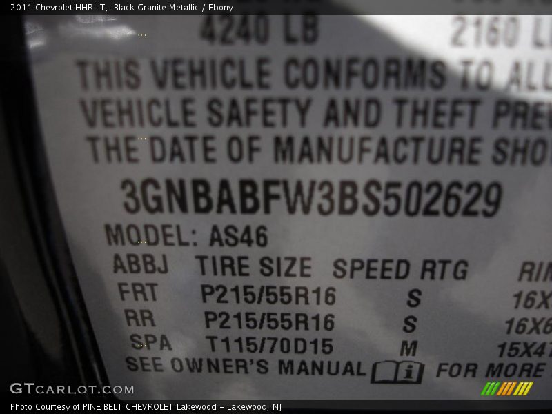 Black Granite Metallic / Ebony 2011 Chevrolet HHR LT