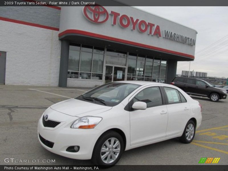 Polar White / Dark Charcoal 2009 Toyota Yaris Sedan