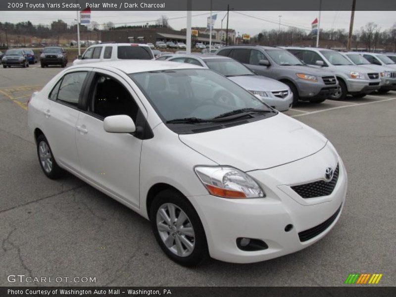 Polar White / Dark Charcoal 2009 Toyota Yaris Sedan