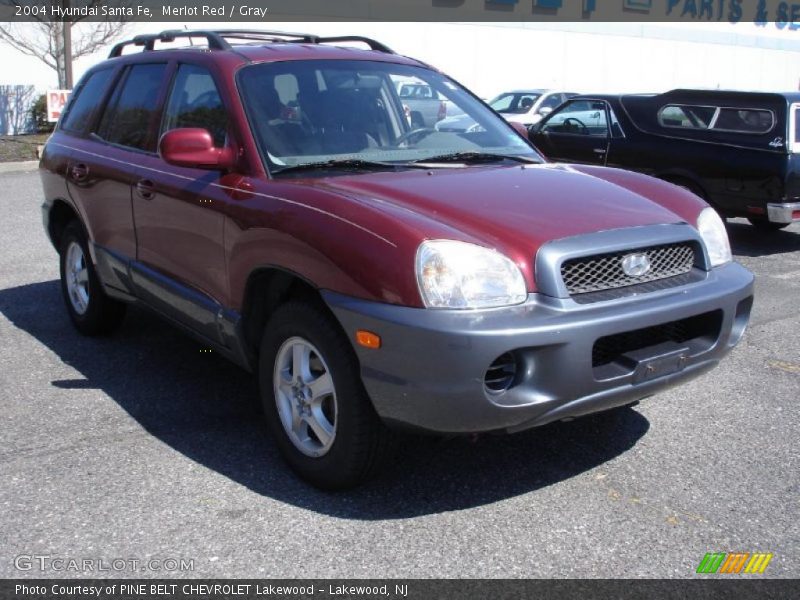 Merlot Red / Gray 2004 Hyundai Santa Fe