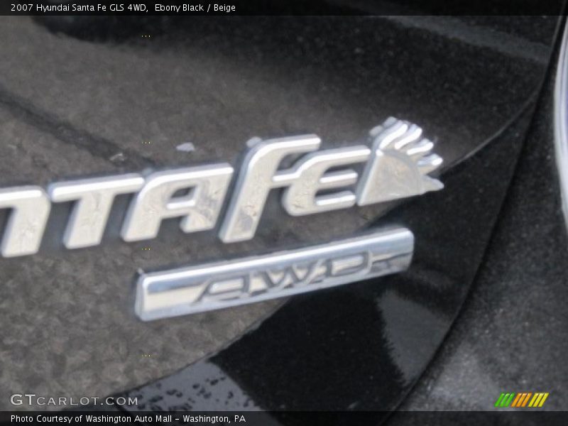 Ebony Black / Beige 2007 Hyundai Santa Fe GLS 4WD
