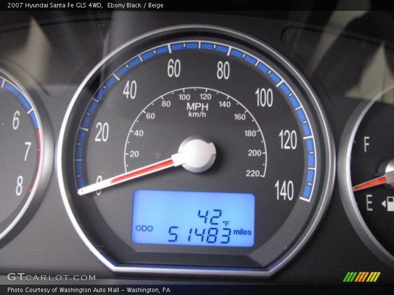 Ebony Black / Beige 2007 Hyundai Santa Fe GLS 4WD