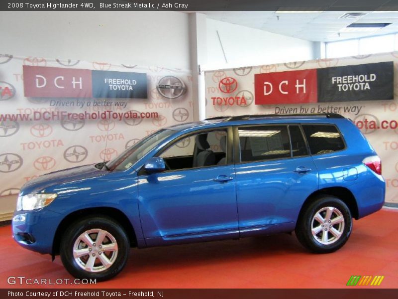 Blue Streak Metallic / Ash Gray 2008 Toyota Highlander 4WD