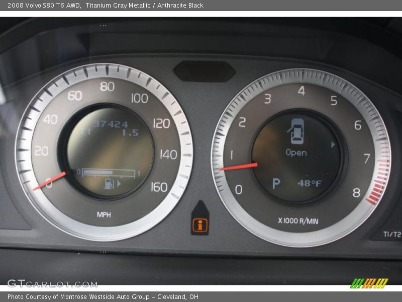 Titanium Gray Metallic / Anthracite Black 2008 Volvo S80 T6 AWD