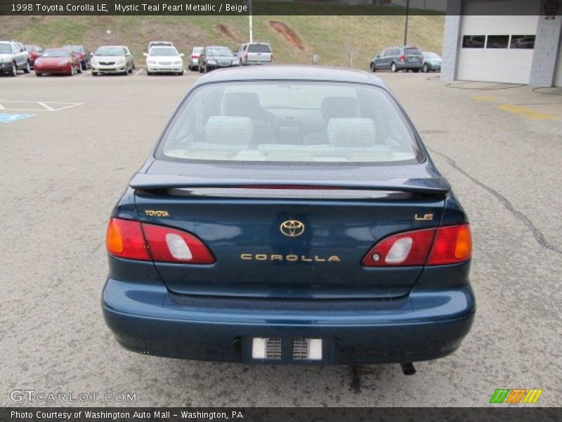 Mystic Teal Pearl Metallic / Beige 1998 Toyota Corolla LE