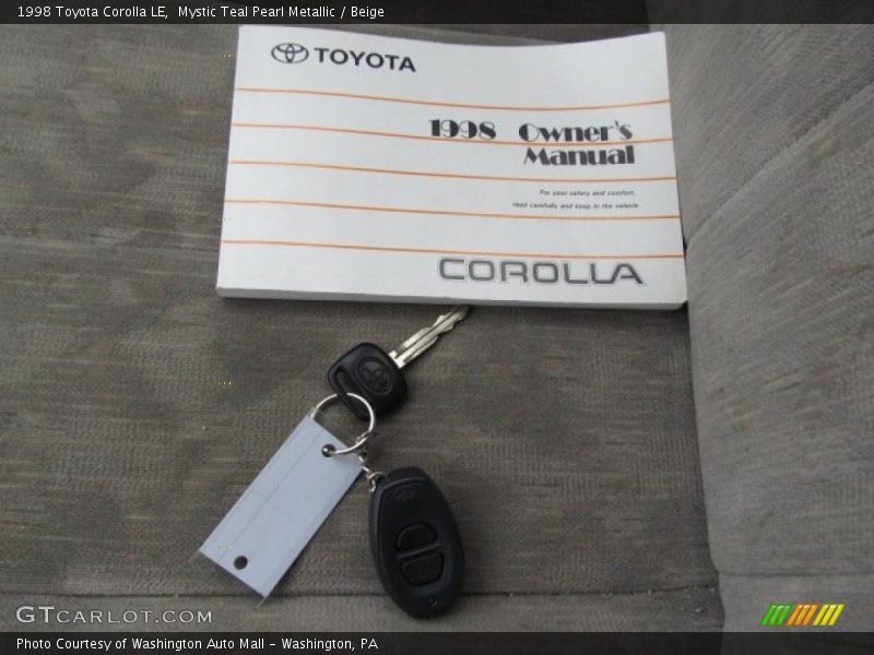 Mystic Teal Pearl Metallic / Beige 1998 Toyota Corolla LE