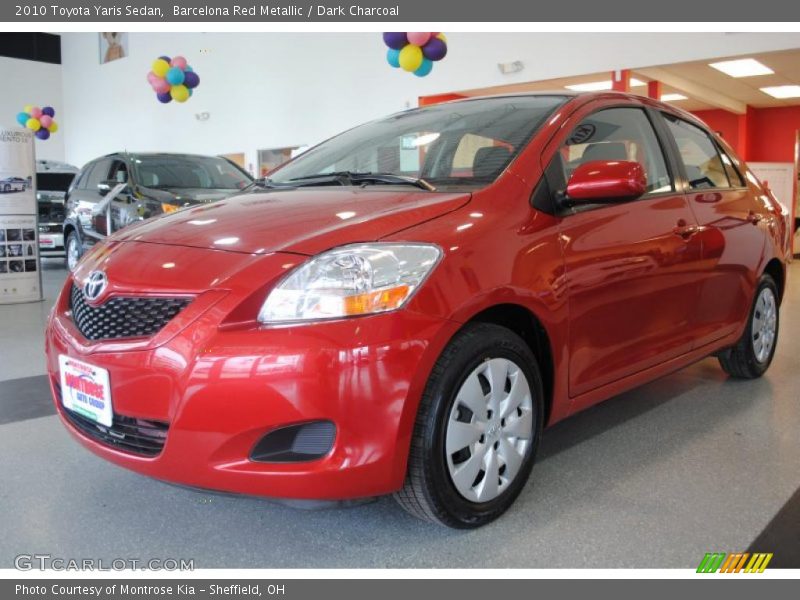 Barcelona Red Metallic / Dark Charcoal 2010 Toyota Yaris Sedan