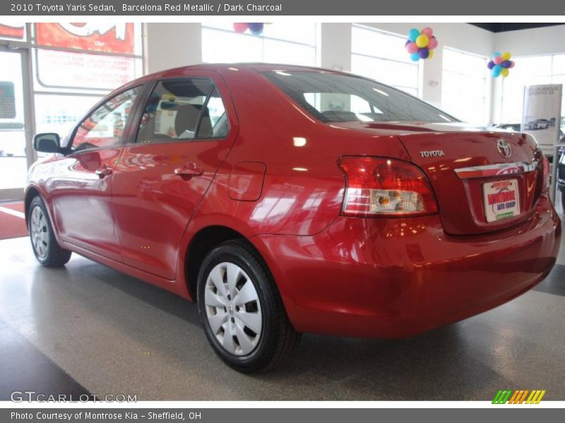 Barcelona Red Metallic / Dark Charcoal 2010 Toyota Yaris Sedan