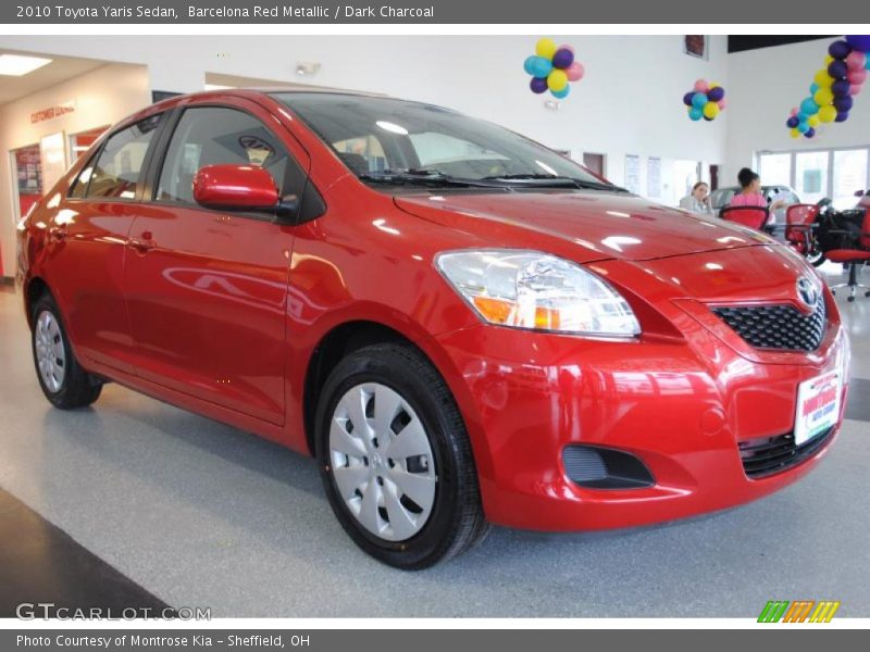 Barcelona Red Metallic / Dark Charcoal 2010 Toyota Yaris Sedan