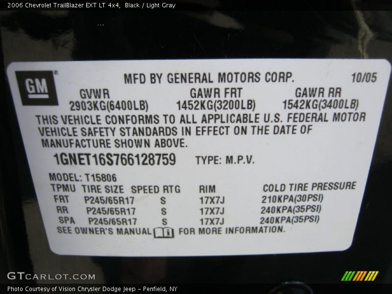 Black / Light Gray 2006 Chevrolet TrailBlazer EXT LT 4x4