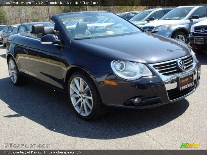 Thunder Blue Metallic / Titan Black 2007 Volkswagen Eos 3.2