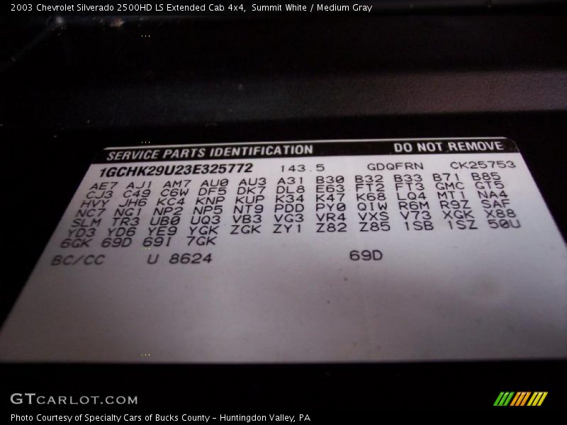 Summit White / Medium Gray 2003 Chevrolet Silverado 2500HD LS Extended Cab 4x4