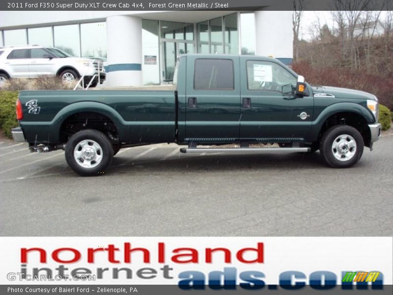 Forest Green Metallic / Steel 2011 Ford F350 Super Duty XLT Crew Cab 4x4