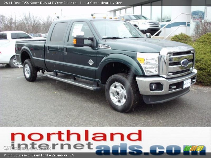 Forest Green Metallic / Steel 2011 Ford F350 Super Duty XLT Crew Cab 4x4