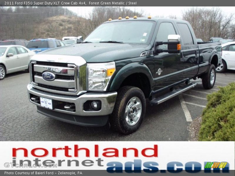 Forest Green Metallic / Steel 2011 Ford F350 Super Duty XLT Crew Cab 4x4