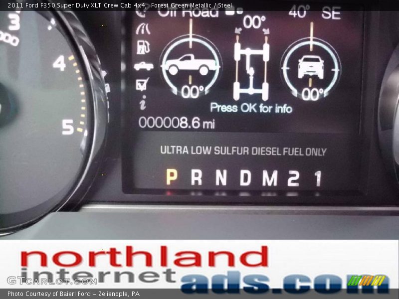 Forest Green Metallic / Steel 2011 Ford F350 Super Duty XLT Crew Cab 4x4